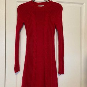 NWOT Hollister Winter Knit Dress with Long Sleeves, Red, XS Regular